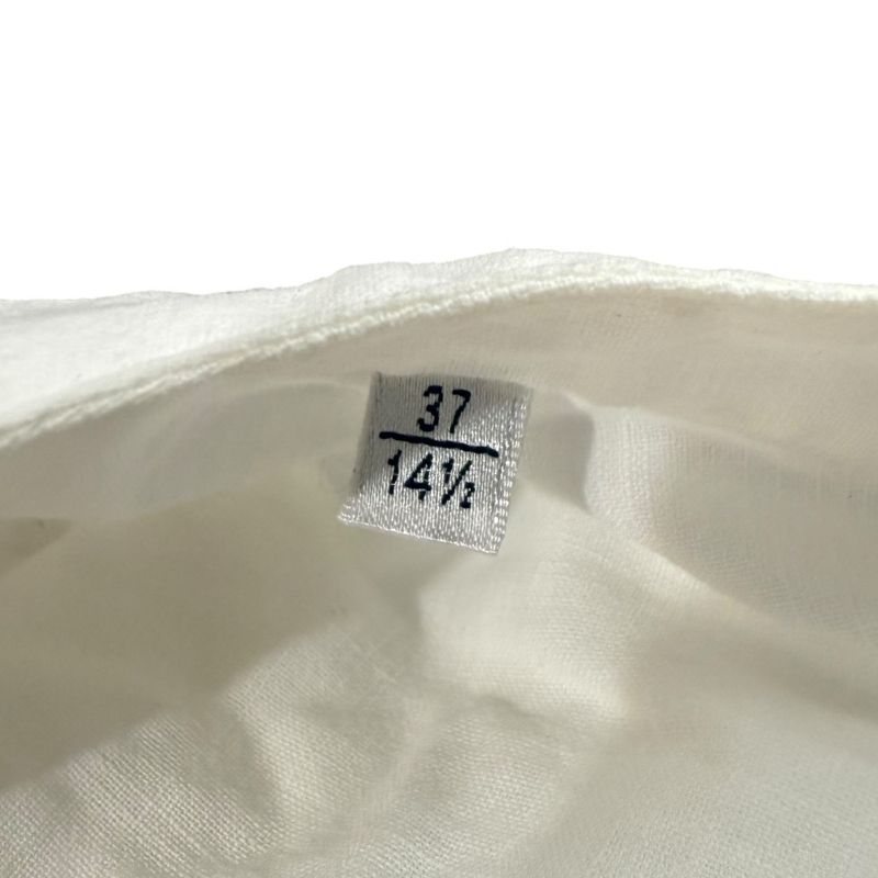 Saint Laurent Paris Long Sleeve Open Collar Shirt Oversize D 37 14 1/2 White