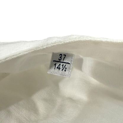 Saint Laurent Paris Long Sleeve Open Collar Shirt Oversize D 37 14 1/2 White