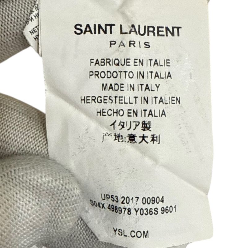 Saint Laurent Paris Long Sleeve Open Collar Shirt Oversize D 37 14 1/2 White