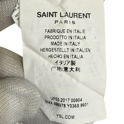 Saint Laurent Paris Long Sleeve Open Collar Shirt Oversize D 37 14 1/2 White