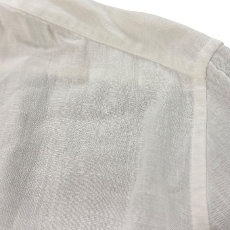 Saint Laurent Paris Long Sleeve Open Collar Shirt Oversize D 37 14 1/2 White