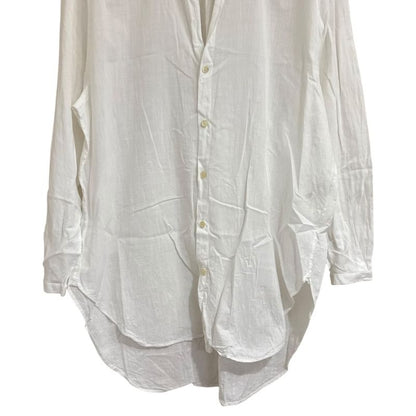 Saint Laurent Paris Long Sleeve Open Collar Shirt Oversize D 37 14 1/2 White