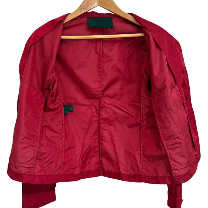 Good Prada Vintage Nylon Jacket Size 42 Red Ladies Used