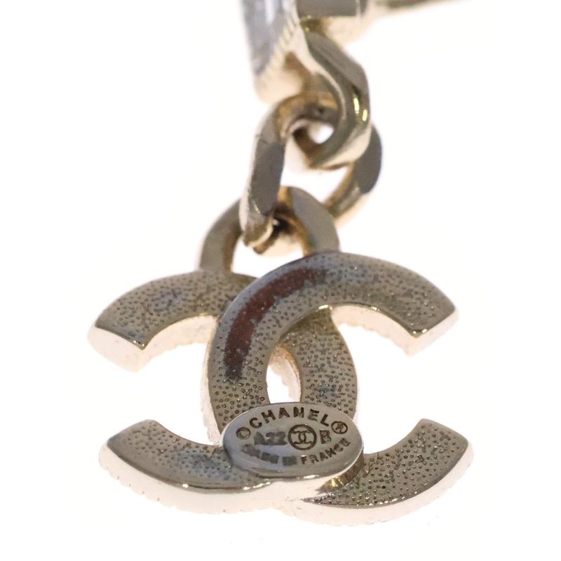 Chanel Coco Mark Rhinestone Earrings Ab9352 Gold Ladies