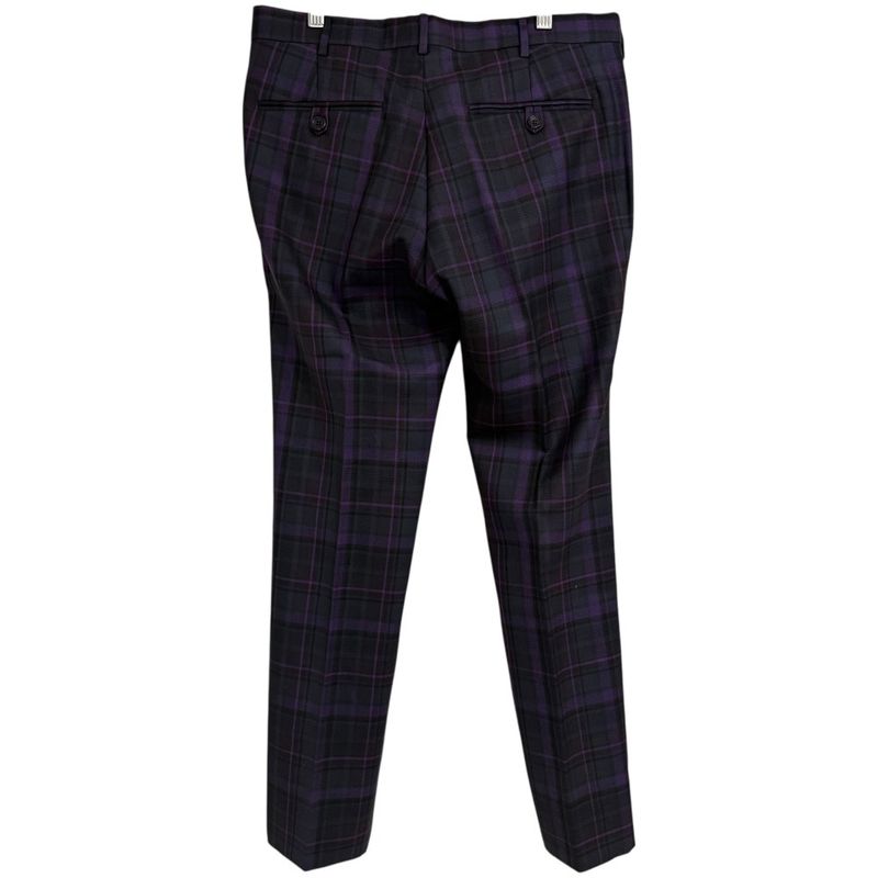 Gucci Checkered Slack Pants 44 Purple and Gray Men's Used