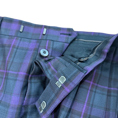 Gucci Checkered Slack Pants 44 Purple and Gray Men's Used
