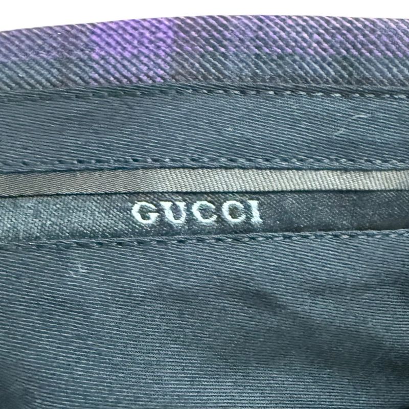 Gucci Checkered Slack Pants 44 Purple and Gray Men's Used
