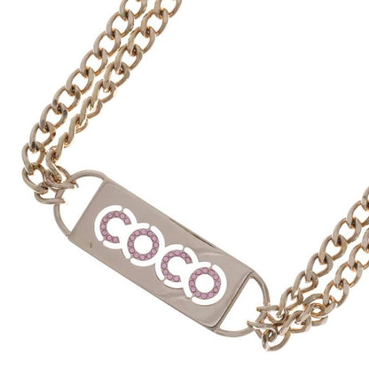 Chanel COCO Motif Rhinestone Chain Belt Chain Gold GP