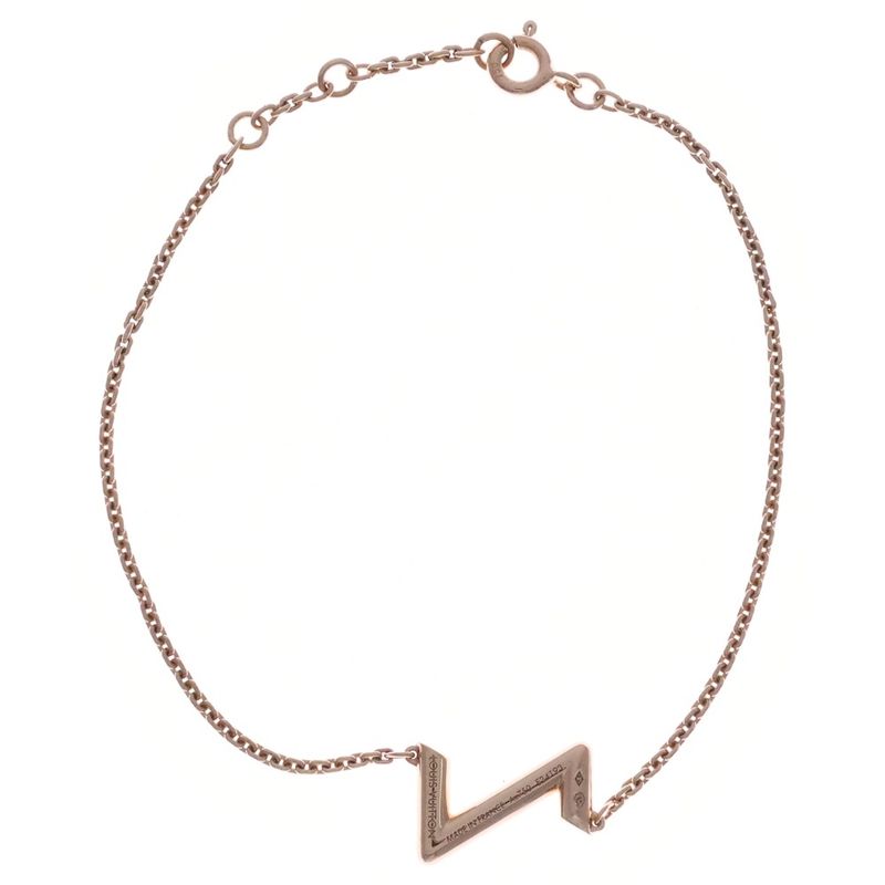 Louis Vuitton LV Volt Upside Down Bracelet Chain Pink Gold 750pg 4.8g Q95977