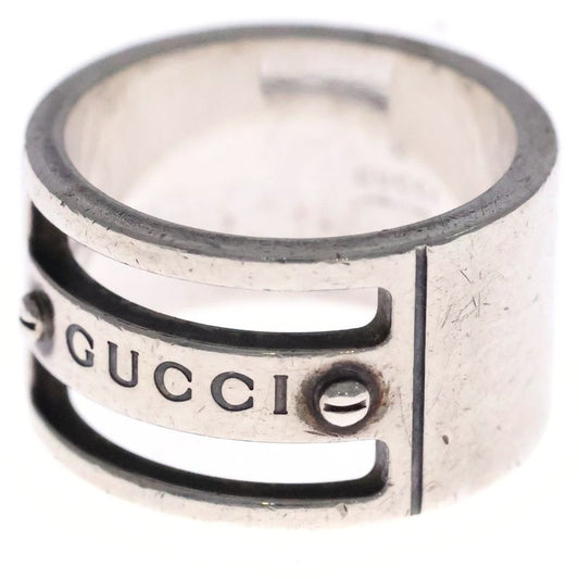 Gucci Bis Design Logo Ring Silver 925