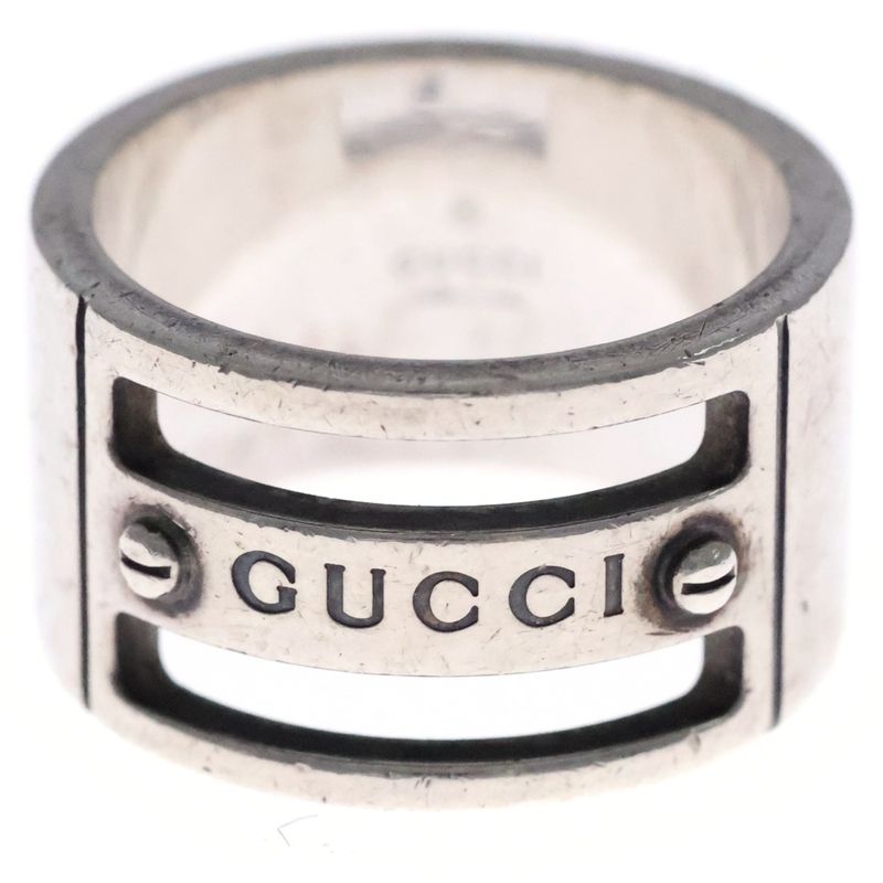 Gucci Bis Design Logo Ring Silver 925
