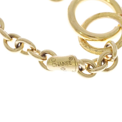 Chanel Chain Necklace Rhinestone Gold Vintage Pendant