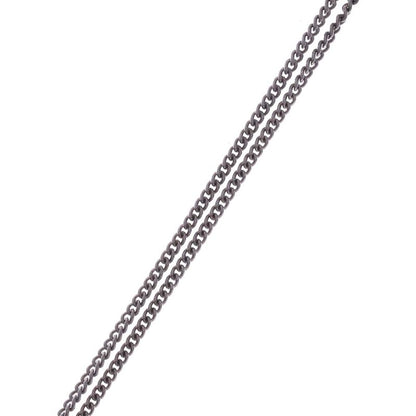 Chanel Coco Rhinestone Necklace Silver Metal Pendant 04V