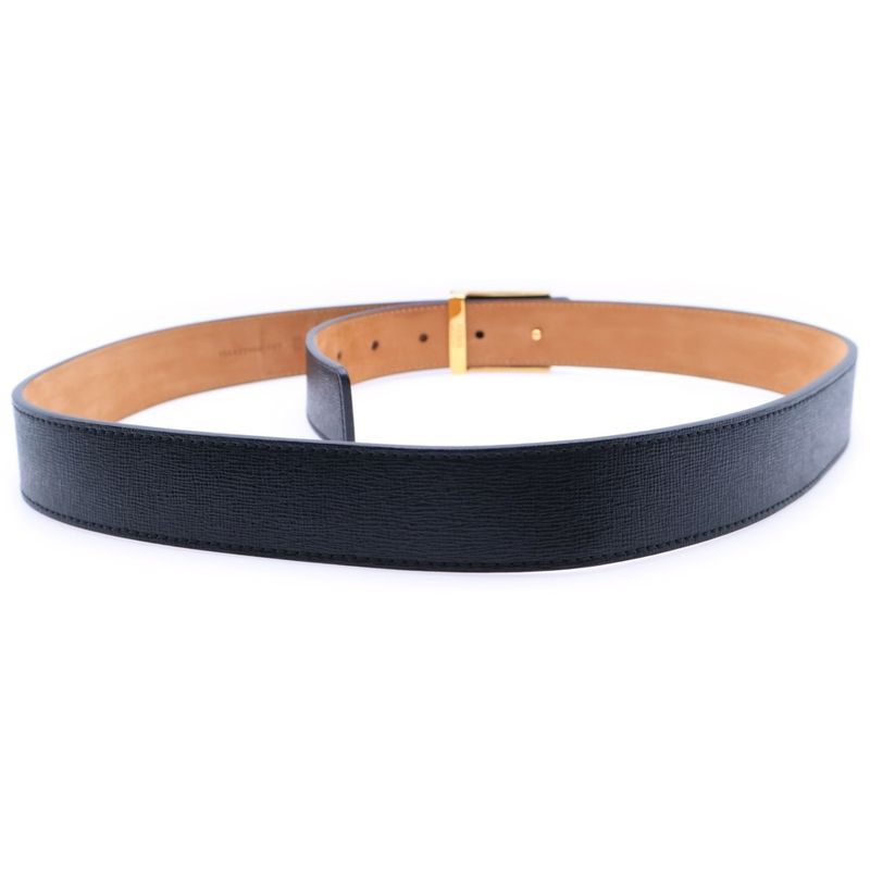 Fendi Monster Black & Gold Bug Eye Buckle Calf Skin Leather Belt Leather Belt