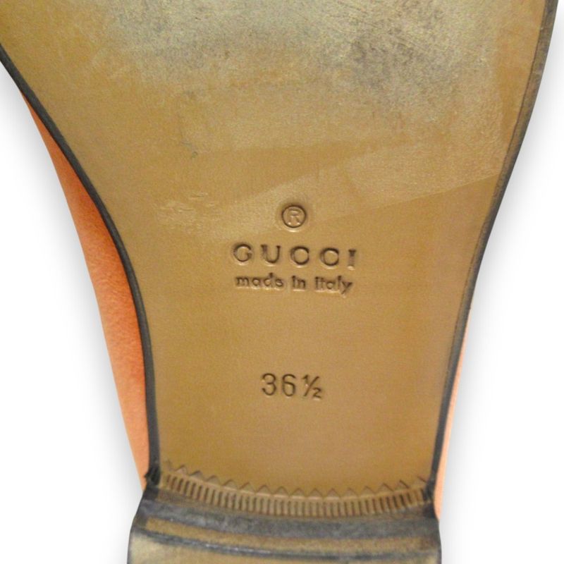 Good Gucci Suede Leather Horsebit Fringe Loafer Moccasins 36.5 Approx 23.5cm