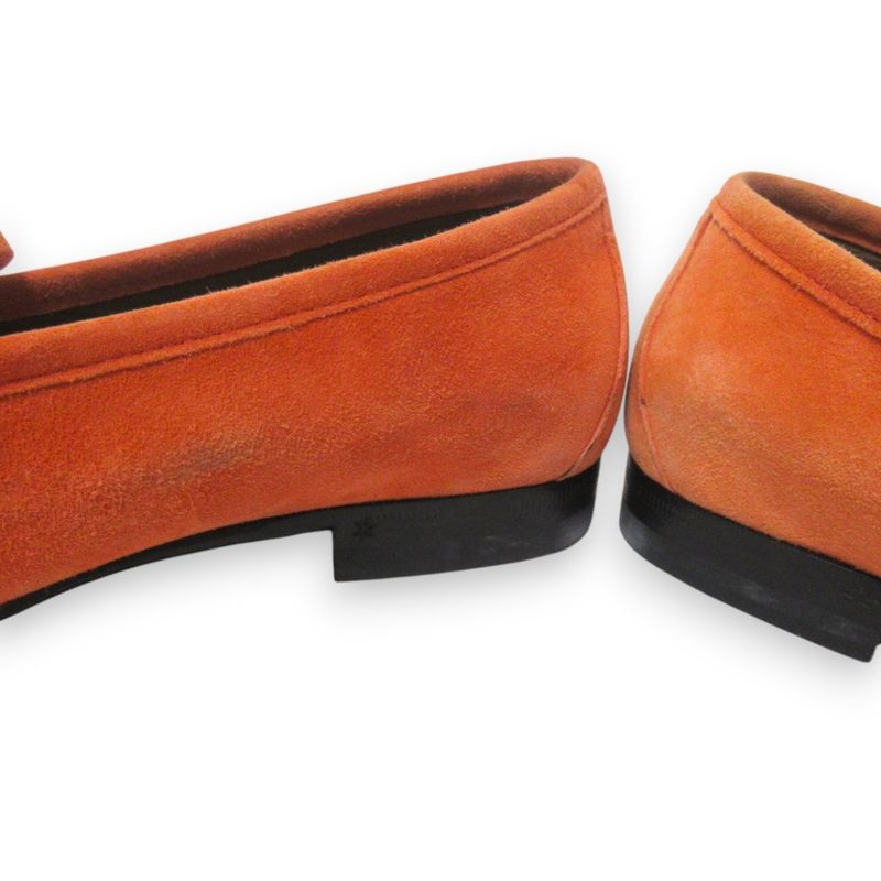 Good Gucci Suede Leather Horsebit Fringe Loafer Moccasins 36.5 Approx 23.5cm