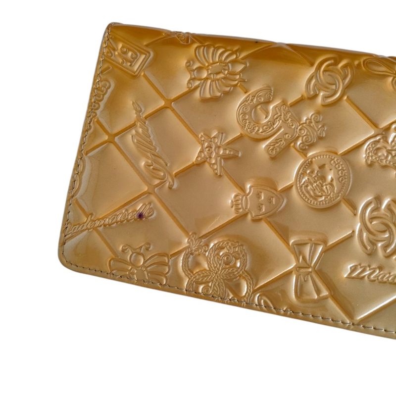 Good Chanel Coco Mark Symbol Charm Icon Bifold Long Wallet Long Wallet A37151