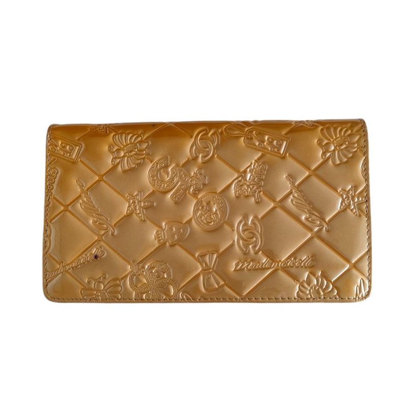 Good Chanel Coco Mark Symbol Charm Icon Bifold Long Wallet Long Wallet A37151