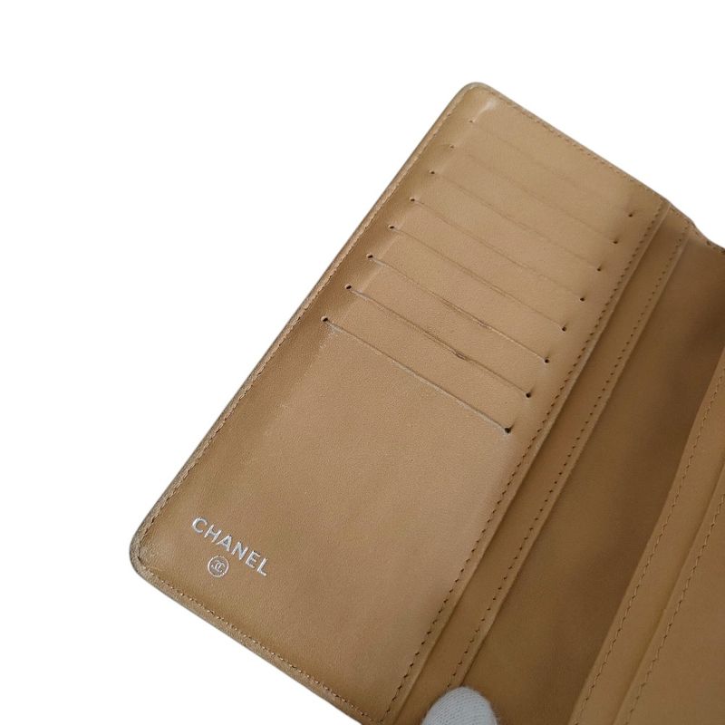 Good Chanel Coco Mark Symbol Charm Icon Bifold Long Wallet Long Wallet A37151