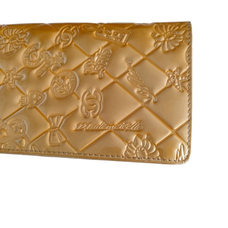 Good Chanel Coco Mark Symbol Charm Icon Bifold Long Wallet Long Wallet A37151