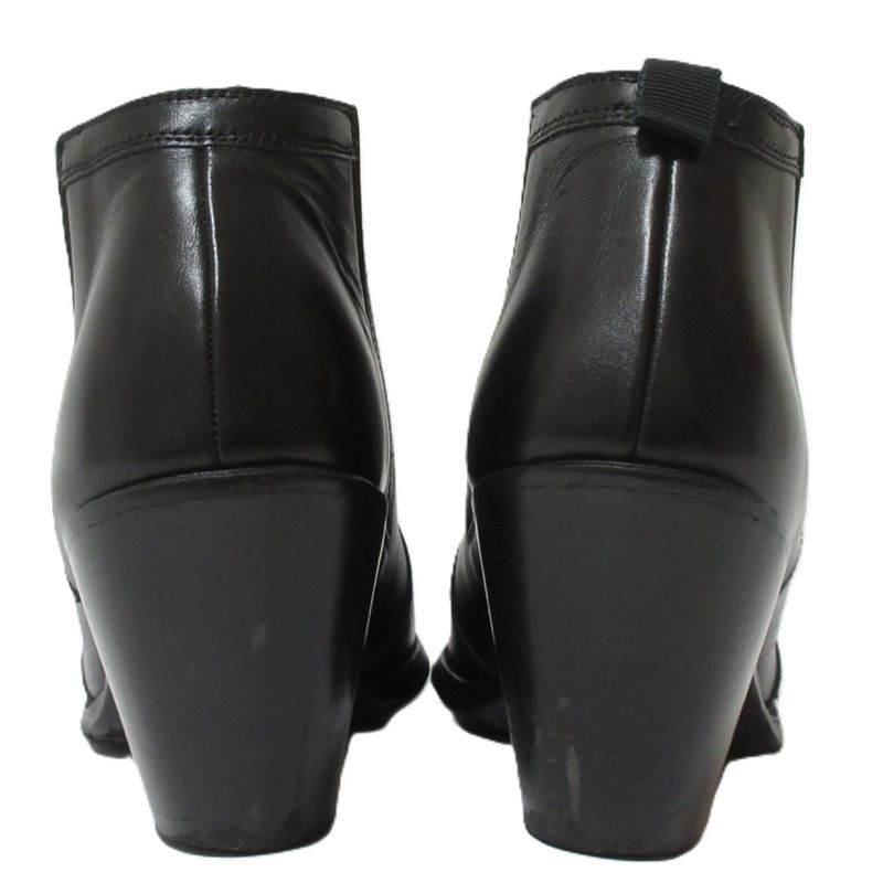 Celine Leather Chunky Heel Side Gore Short Boots Booties Equivalent To 25.5cm