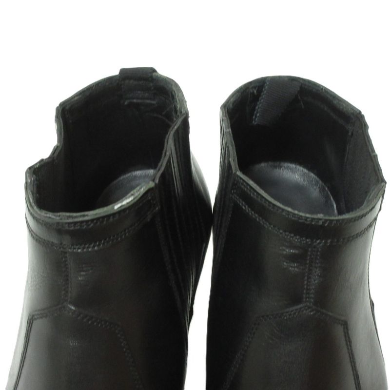 Celine Leather Chunky Heel Side Gore Short Boots Booties Equivalent To 25.5cm