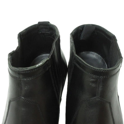 Celine Leather Chunky Heel Side Gore Short Boots Booties Equivalent To 25.5cm
