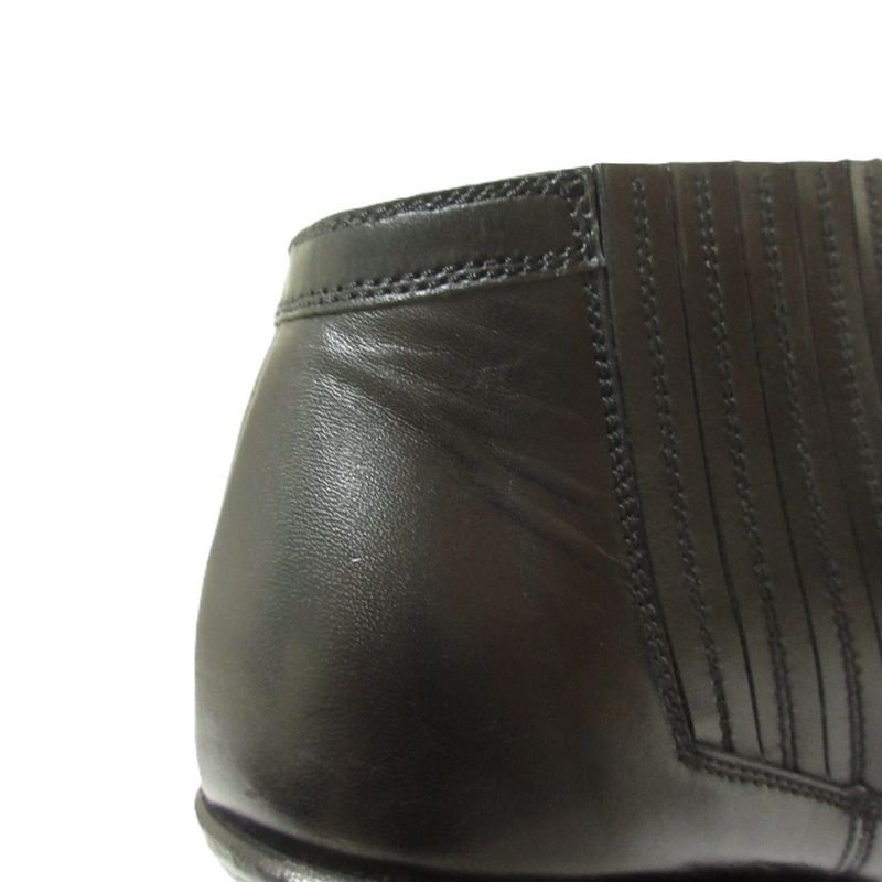 Celine Leather Chunky Heel Side Gore Short Boots Booties Equivalent To 25.5cm