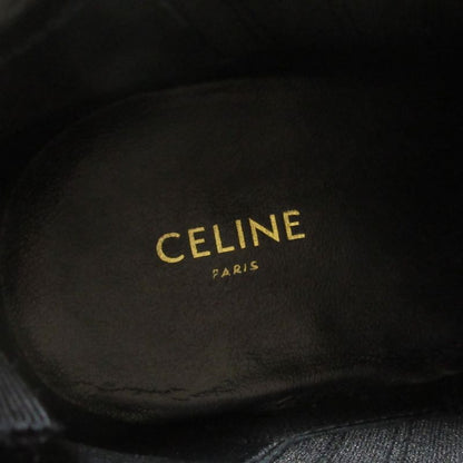 Celine Leather Chunky Heel Side Gore Short Boots Booties Equivalent To 25.5cm