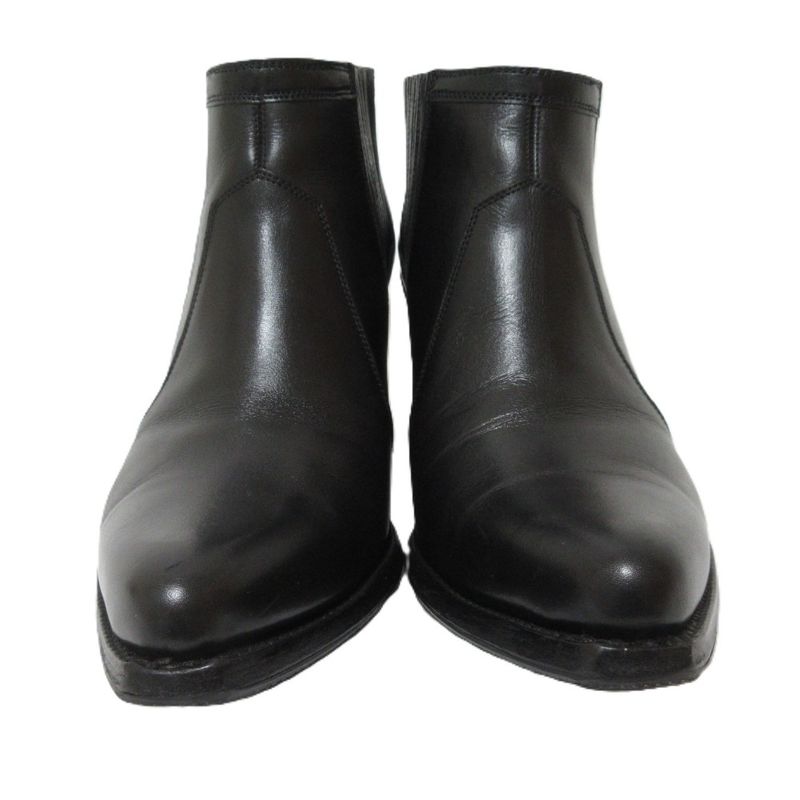 Celine Leather Chunky Heel Side Gore Short Boots Booties Equivalent To 25.5cm