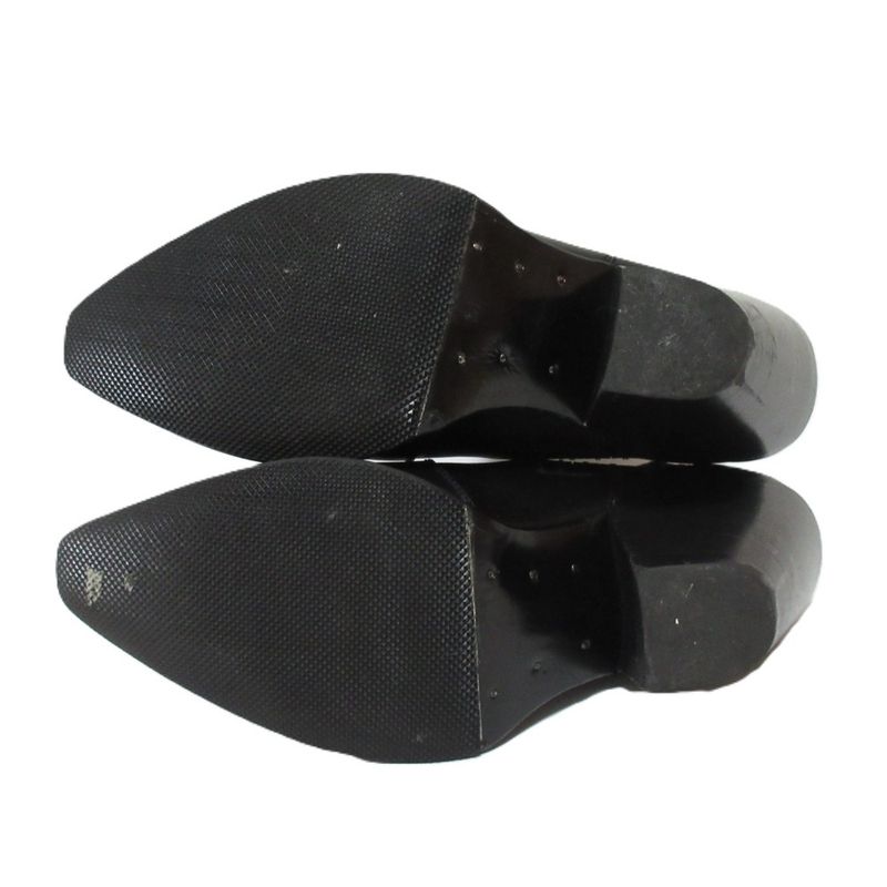 Celine Leather Chunky Heel Side Gore Short Boots Booties Equivalent To 25.5cm