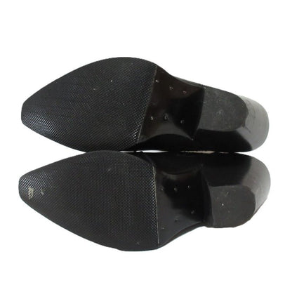 Celine Leather Chunky Heel Side Gore Short Boots Booties Equivalent To 25.5cm