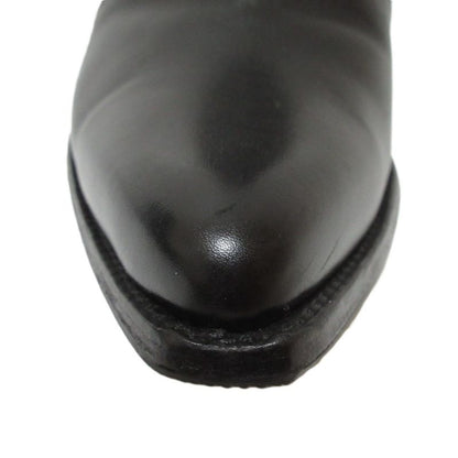 Celine Leather Chunky Heel Side Gore Short Boots Booties Equivalent To 25.5cm