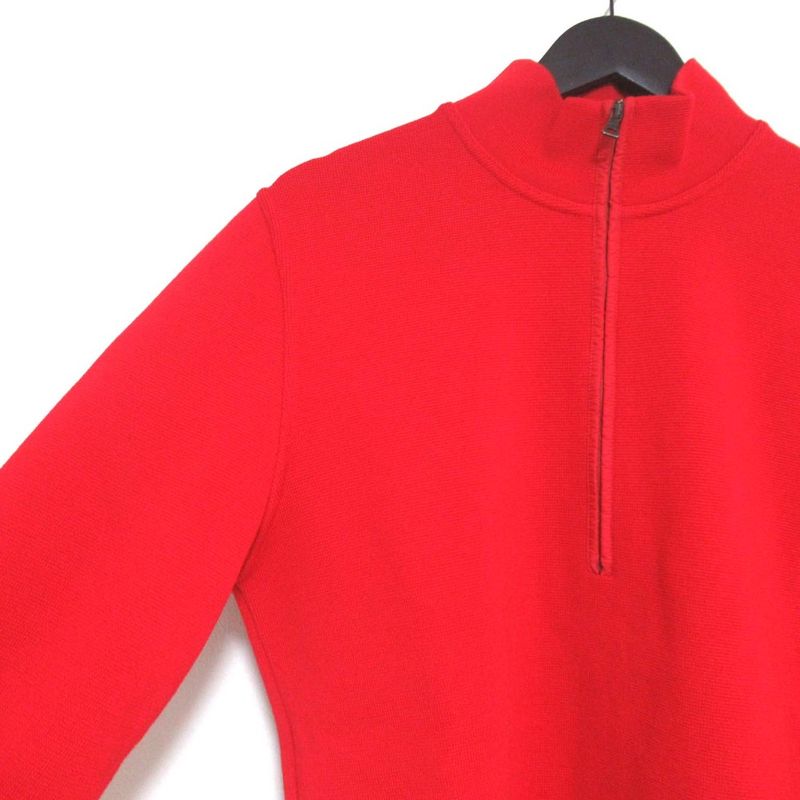 Prada Sport Nylon Switching Long Sleeve Half Zip Pullover Knit Sweater 50 Size