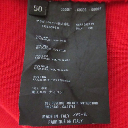 Prada Sport Nylon Switching Long Sleeve Half Zip Pullover Knit Sweater 50 Size