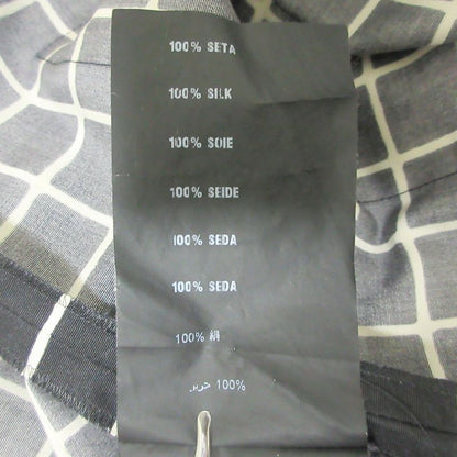 Prada Logo Check 100% Silk Short Sleeves With Belt Knee-length Dress 38 Black