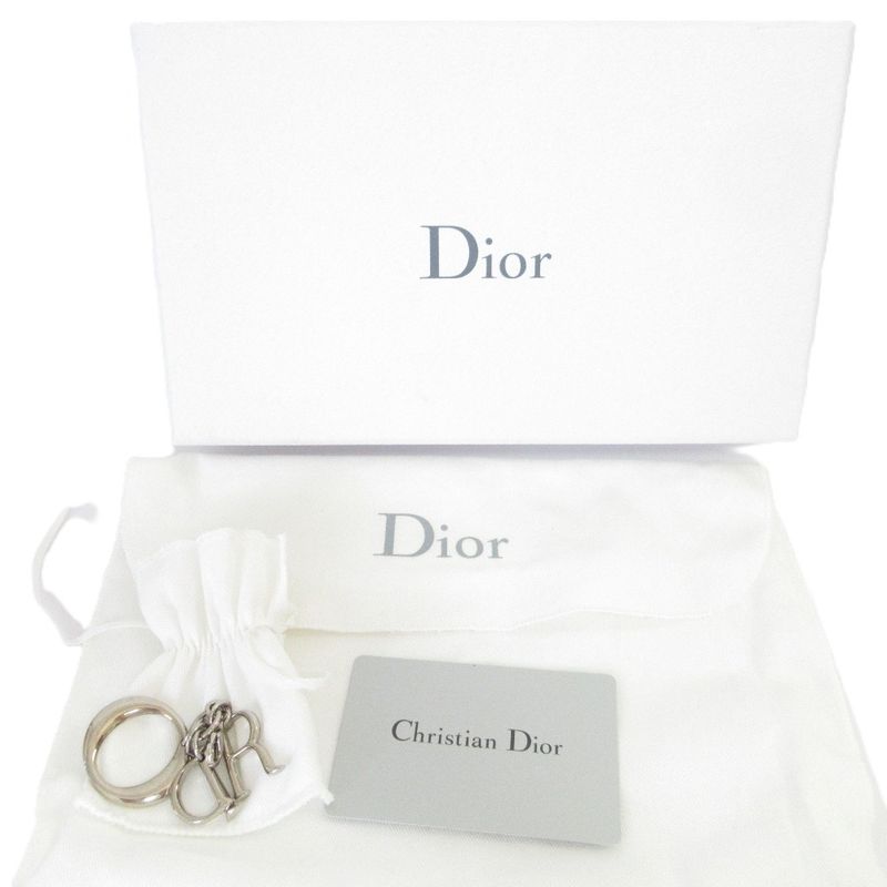 Good Christian DIOR Round Zipper Long Wallet With Lady Dior Charm Long Wallet