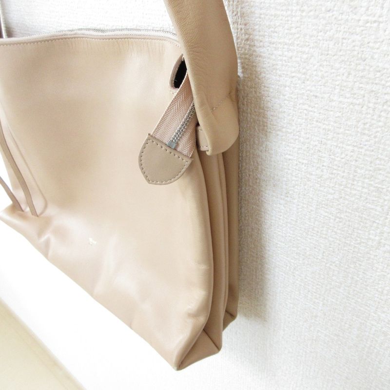 Good Celine Leather Shoulder Bag Pink Beige Ladies Secondhand Used