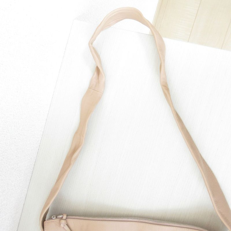 Good Celine Leather Shoulder Bag Pink Beige Ladies Secondhand Used