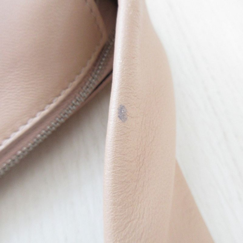 Good Celine Leather Shoulder Bag Pink Beige Ladies Secondhand Used