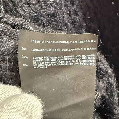 Saint Laurent Paris Mohair Blend Long Sleeve Low Gauge Knit Sweater XS Black