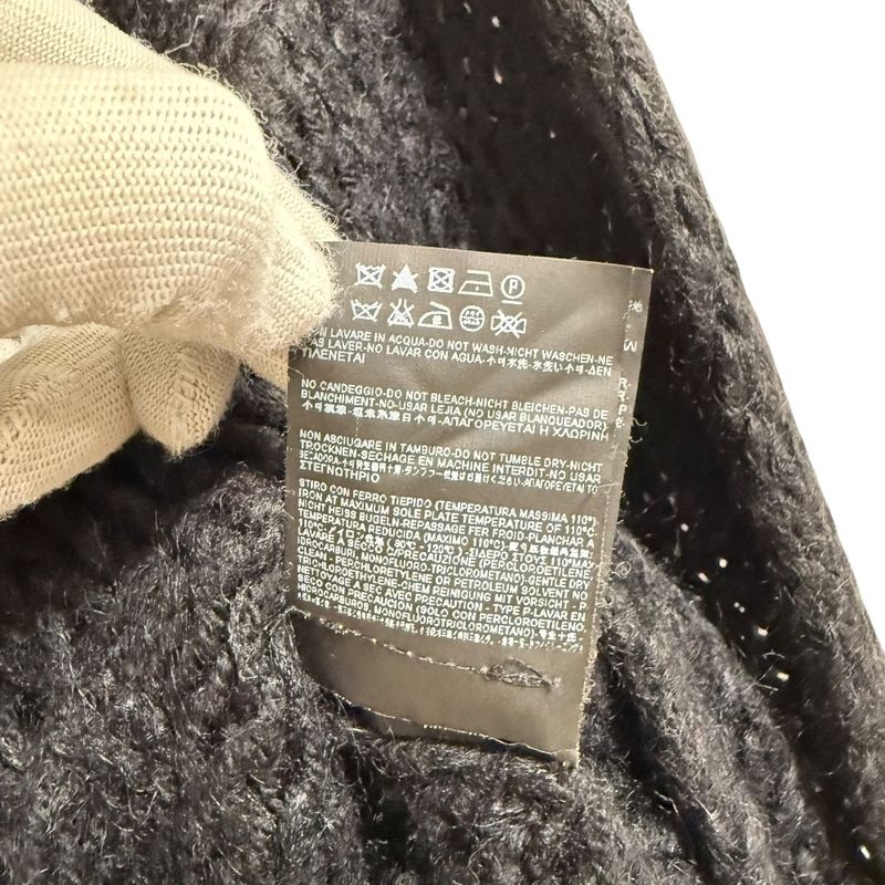 Saint Laurent Paris Mohair Blend Long Sleeve Low Gauge Knit Sweater XS Black