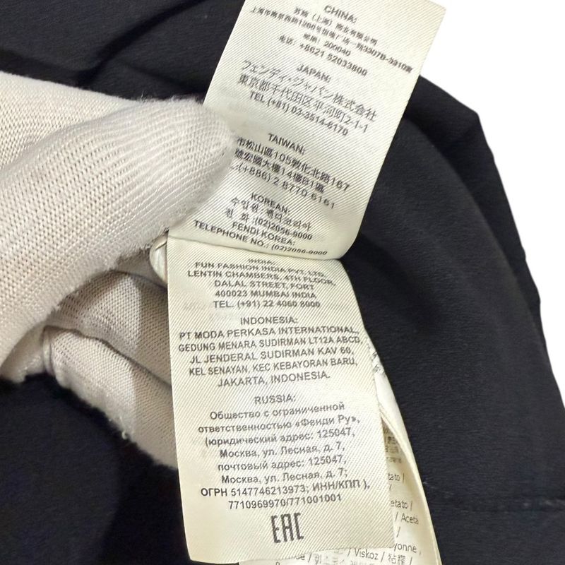 Fendi Flower Motif Decoration Short Sleeve Knee-Length Dress Size 40 Dark Navy