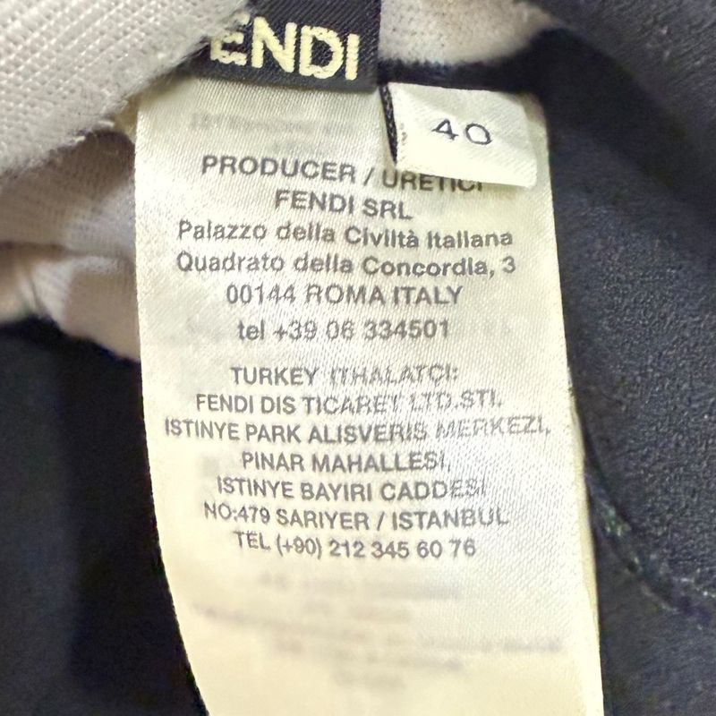 Fendi Flower Motif Decoration Short Sleeve Knee-Length Dress Size 40 Dark Navy