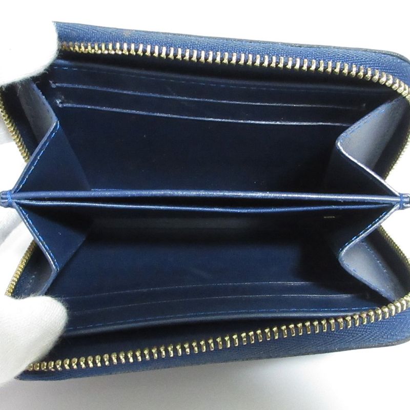 Louis Vuitton Vernis Zippy Coin Purse Coin Case Wallet M93607 Navy Ladies Used