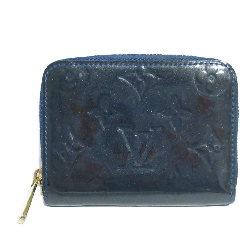 Louis Vuitton Vernis Zippy Coin Purse Coin Case Wallet M93607 Navy Ladies Used