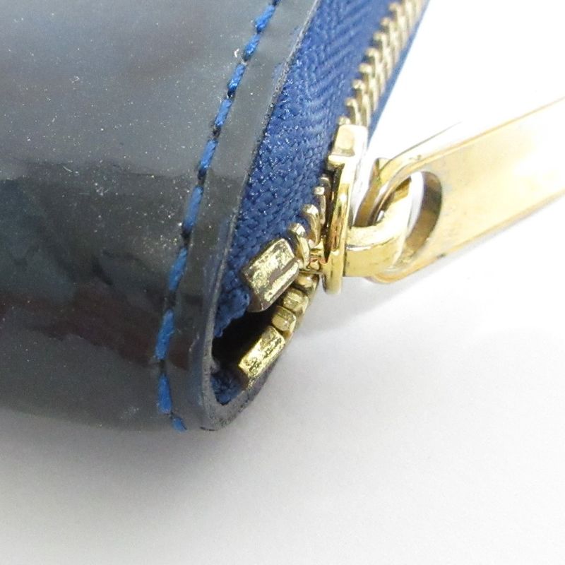 Louis Vuitton Vernis Zippy Coin Purse Coin Case Wallet M93607 Navy Ladies Used
