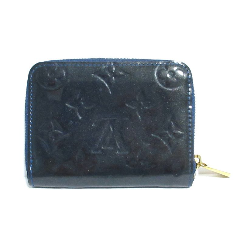 Louis Vuitton Vernis Zippy Coin Purse Coin Case Wallet M93607 Navy Ladies Used