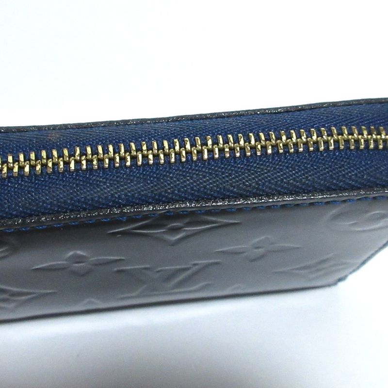 Louis Vuitton Vernis Zippy Coin Purse Coin Case Wallet M93607 Navy Ladies Used