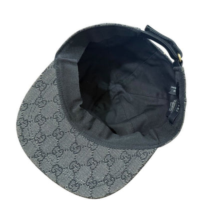 Good Gucci GG Canvas Cap M Gray Men's Used